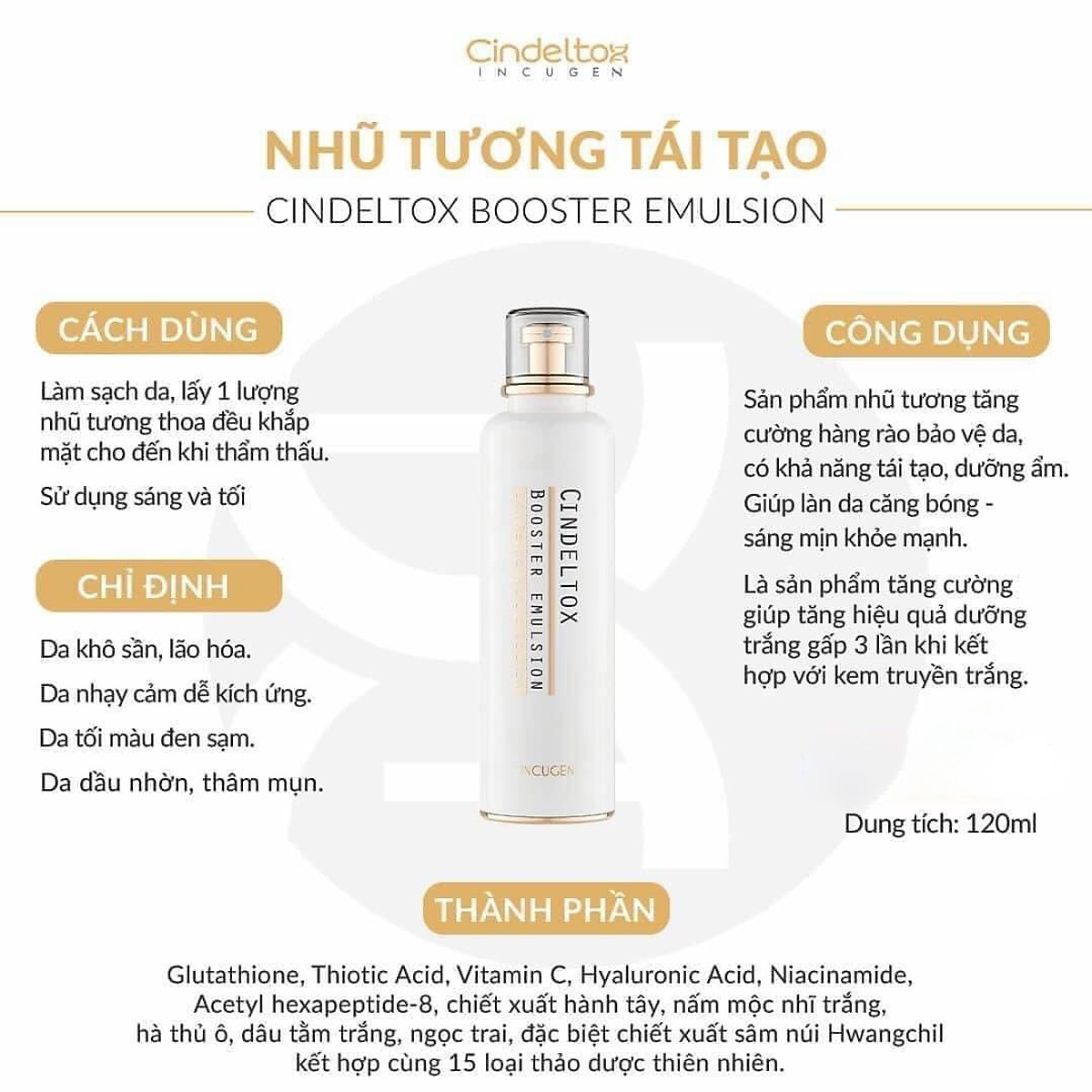 CINDEL TOX BOOSTER EMULSION - Nhũ tương tăng cường hồi sinh làn da em bé