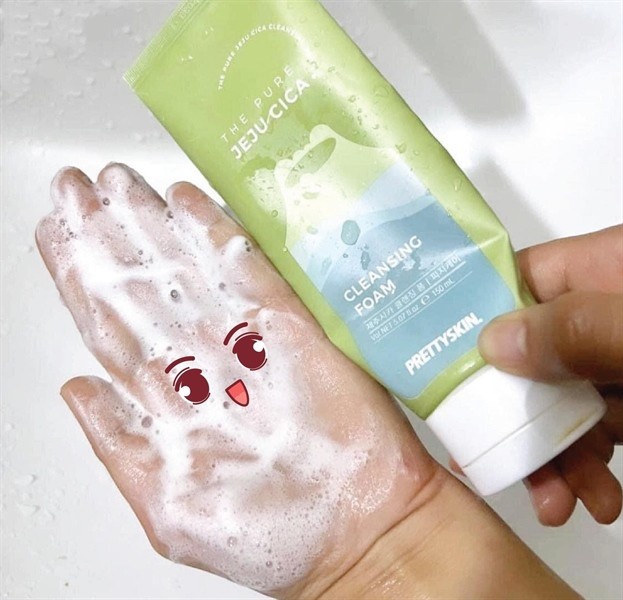 Sữa Rửa Mặt Rau Má Pretty Skin The Pure Jeju Cica Cleansing Foam