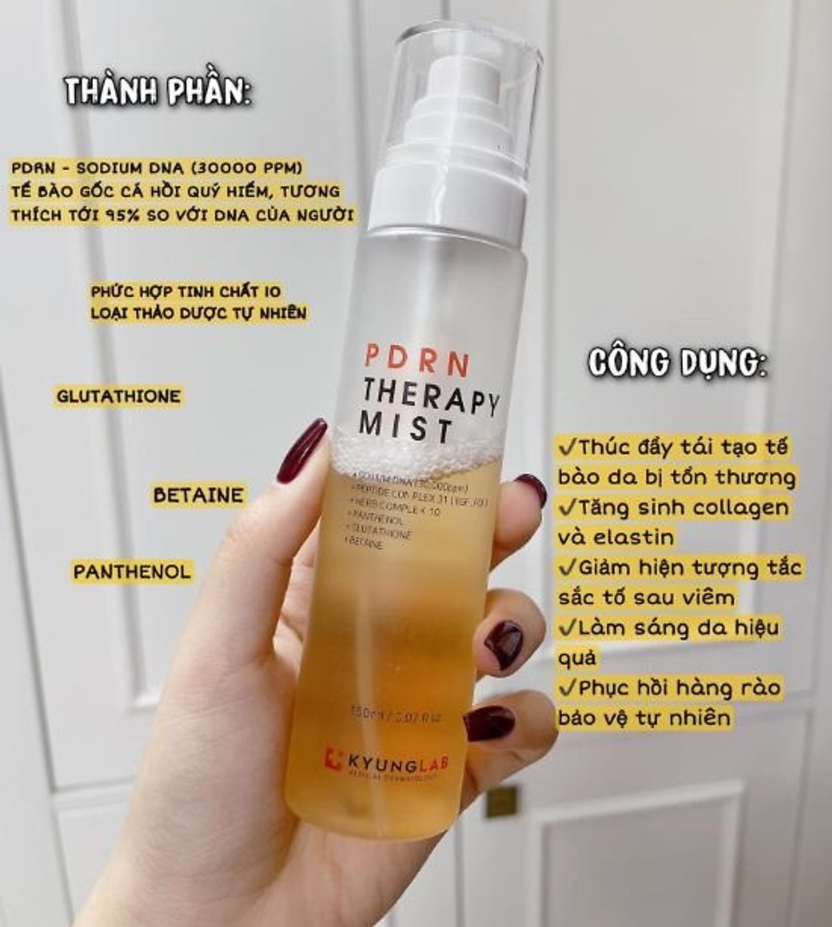 công dụng xịt khoáng dưỡng ẩm kyunglab pdrn therapy mist myphamhera.com