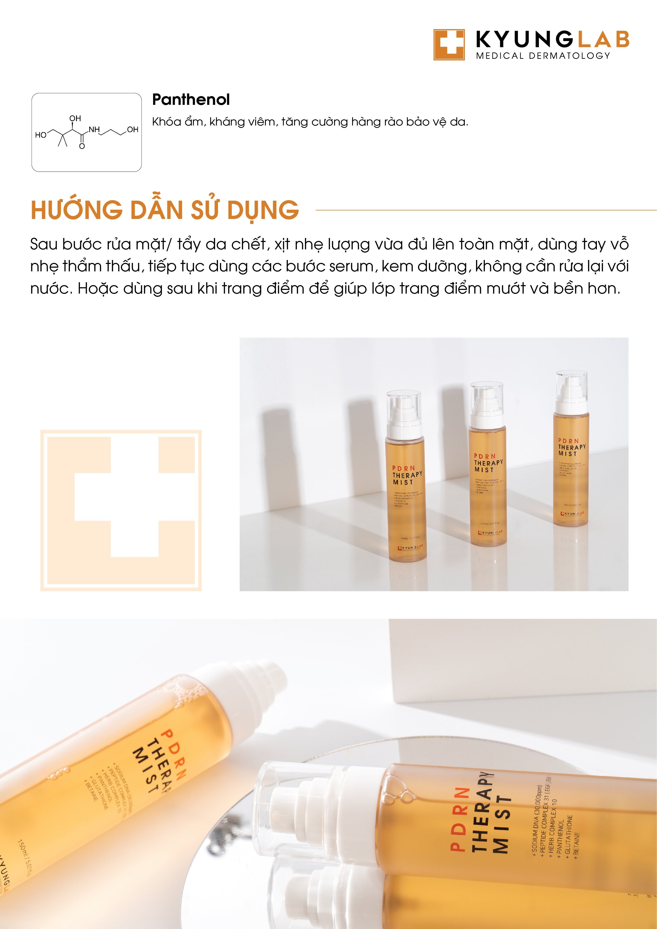 công dụng xịt khoáng dưỡng ẩm kyunglab pdrn therapy mist myphamhera.com