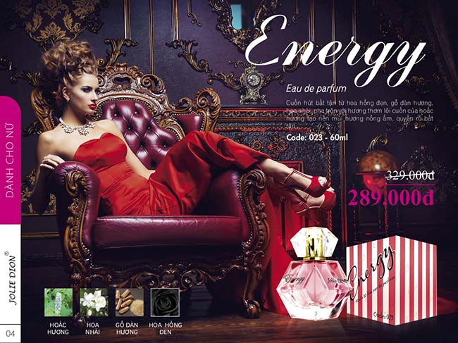 Nước Hoa Nữ Energy 60ml Jolie Dion