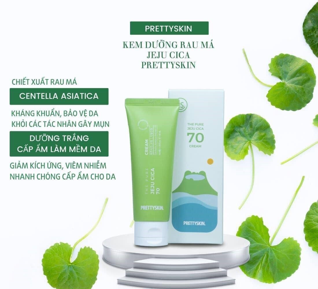 Kem dưỡng rau má PrettySkin The Pure Jeju Cica 70 Cream 50ml