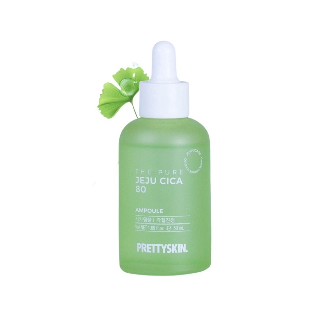 Tinh Chất Giảm Mụn Chiết Xuất Rau Má Prettyskin The Pure Jeju Cica 80 Ampoule 50ml