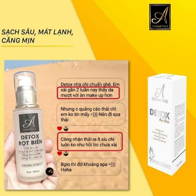 Thải độc da Detox bọt biển A Cosmetic Phương anh