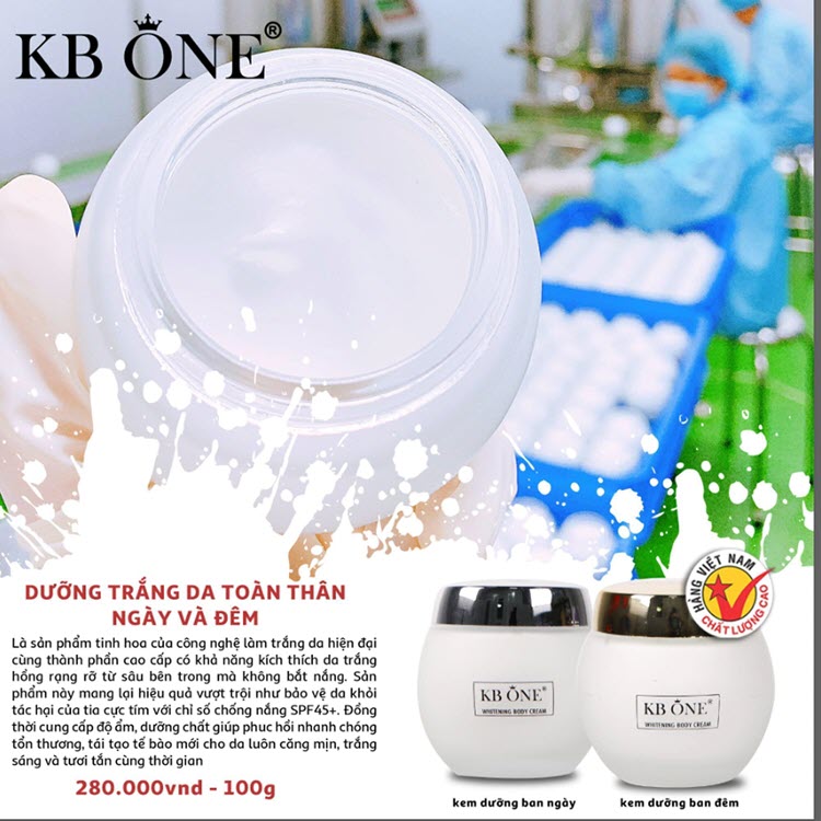 Kem trắng da ban ngày kbone 100g 2020