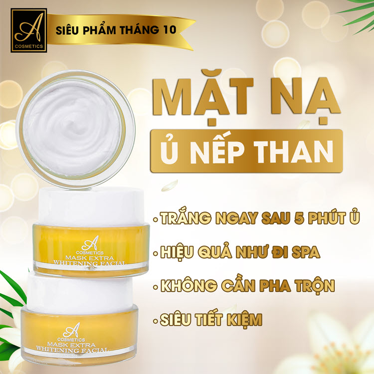 Ủ mặt trắng da nếp than A Cosmetic