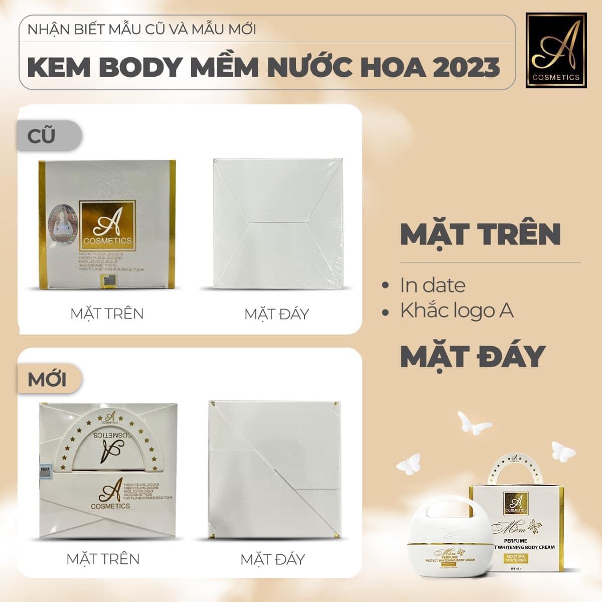 Phân biệt mặt bên hông hộp body mềm A Cosmetics