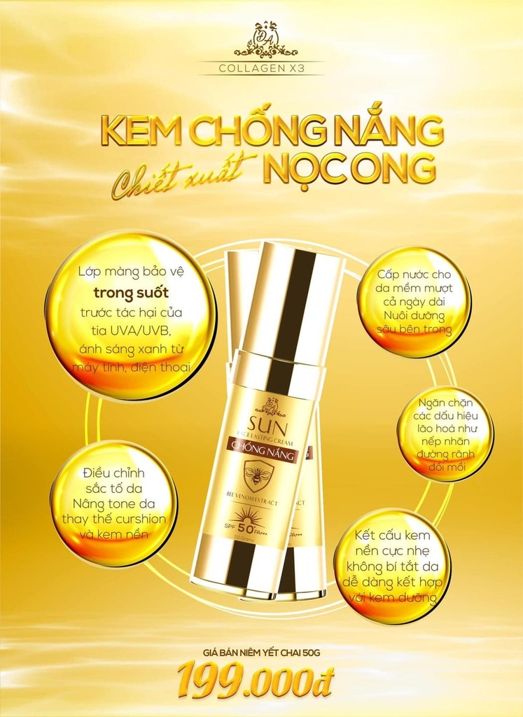 Kem chống nắng Collagen X3 Đông Anh