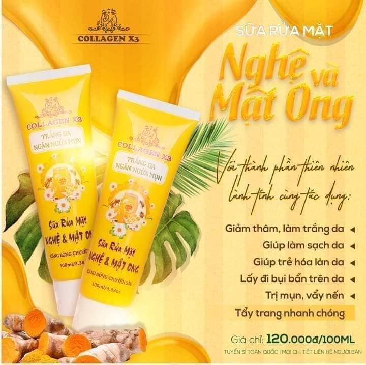 Sữa rửa mặt Nghệ Đông Anh Collagen X3