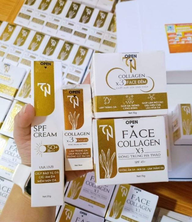 combo dưỡng da mặt ngày và đêm collagen x3 