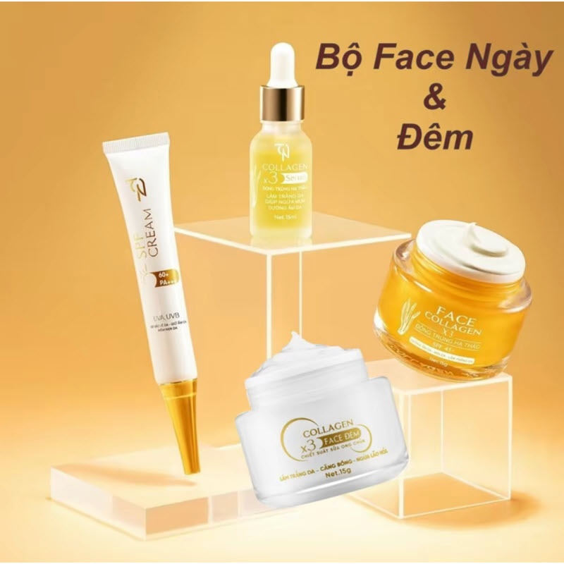 combo dưỡng da mặt ngày và đêm collagen x3 