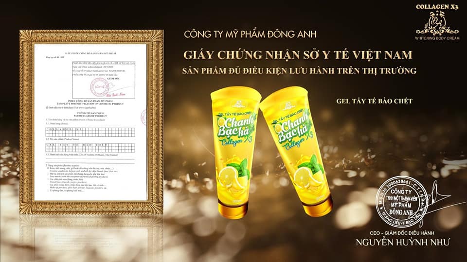 Tẩy da chết bạc hà Đông Anh Collagen X3