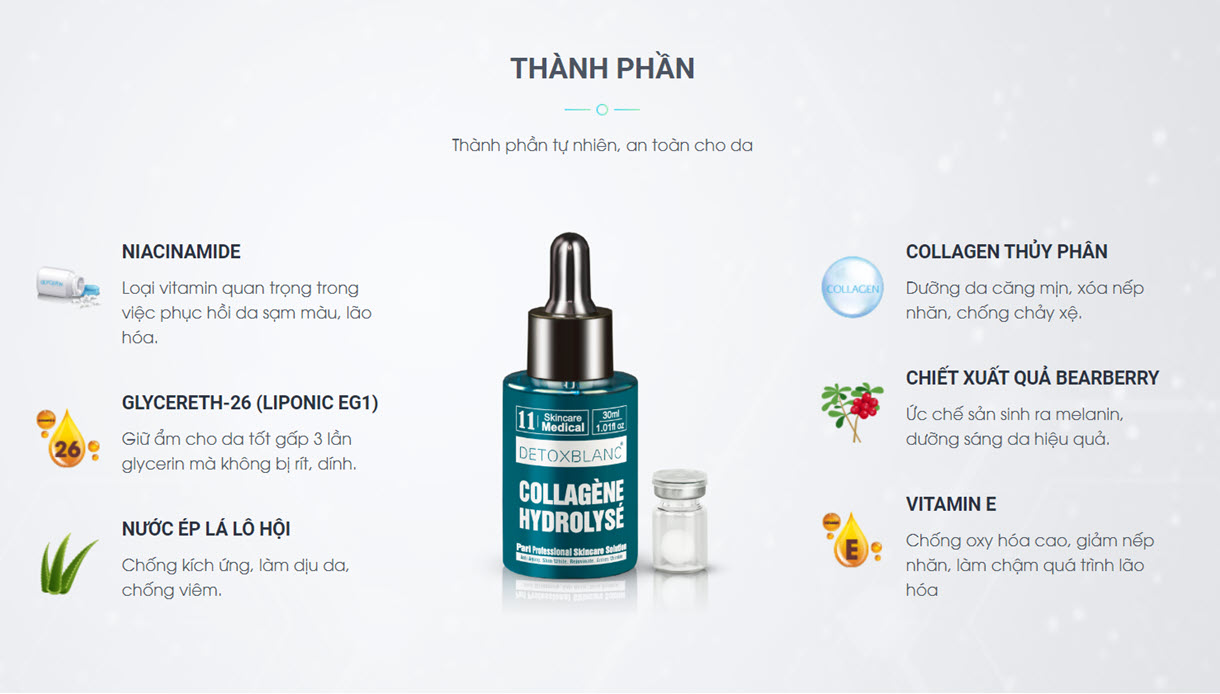 Viên Serum Collagen blanc detox dưỡng da mặt