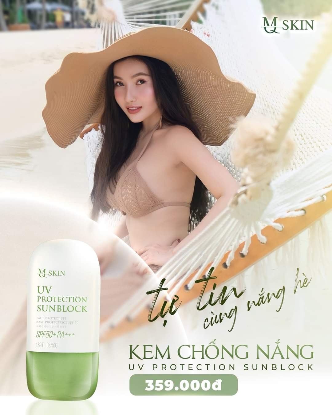 Mẫu Mới 2023] Kem Chống Nắng Nhân Sâm MQ Skin (50g)