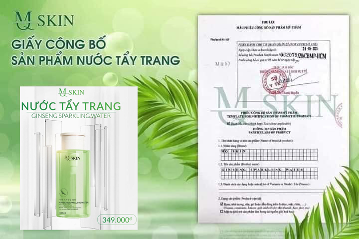 Nước tẩy trang nhân sâm MQSKIN