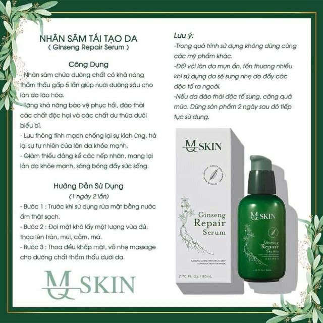 Serum Thay da nhân sâm MQSkin