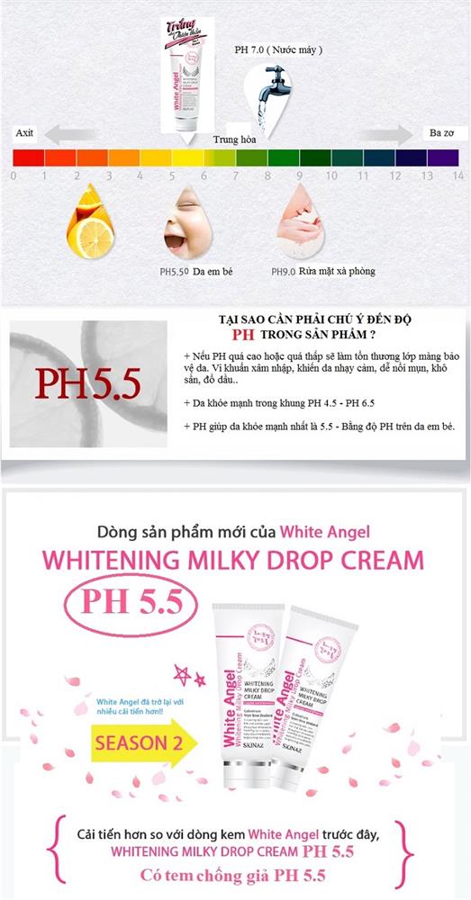 Kem trắng da white angel skinza