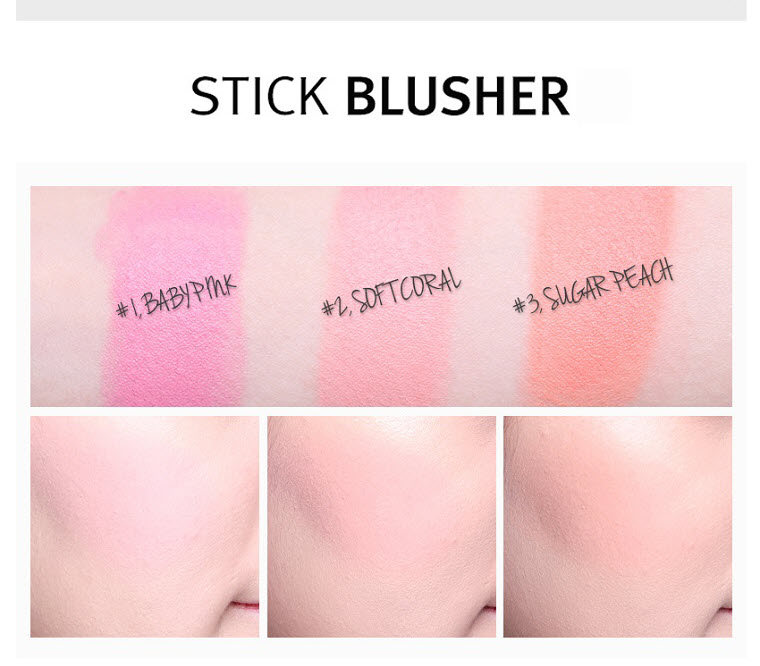 Phấn má hồng skinaz stick blusher 3 màu