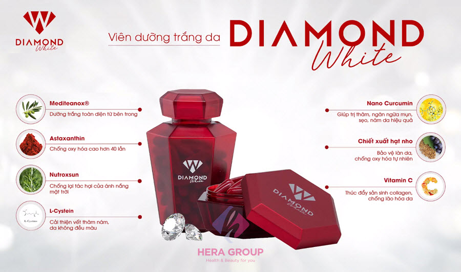 Viên uống trắng da beauty diamond white Ngoc trinh